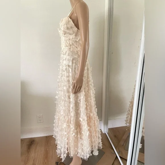 Mable 3D Butterfly Appliqué Dress Cream Bustier Corset Milkmaid Party Dress Sz L - Picture 4 of 13